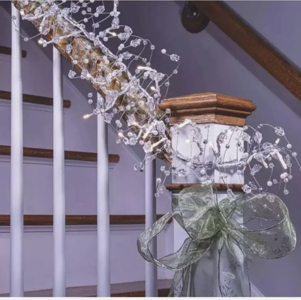 GE StayBright 100 LED Glitter Gem Garland Christmas, Wedding, Event Lights 9 Ft.
